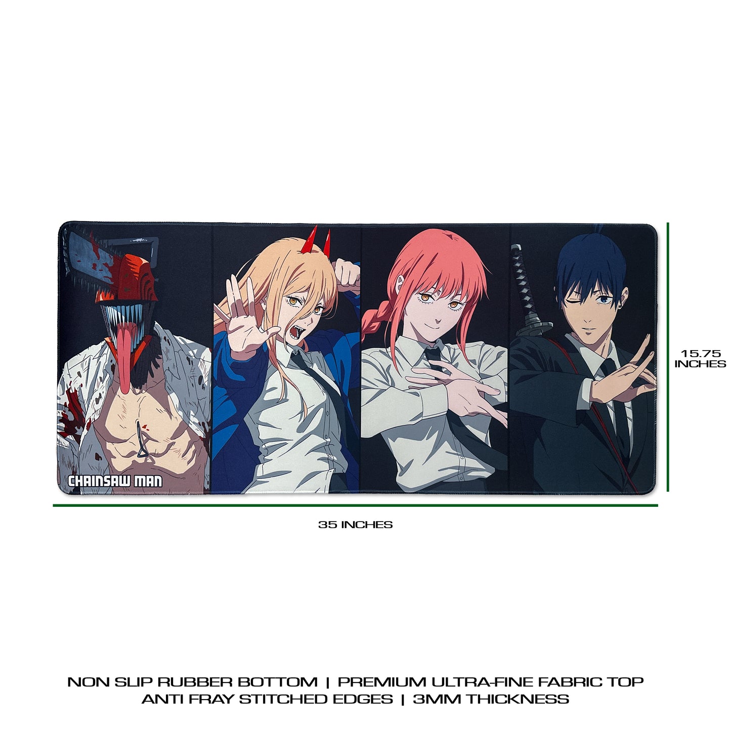 Chainsaw Man | Team Portraits Mousepad (Denji, Power, Makima, Aki) - Anime Deskmat, TCG Playmat