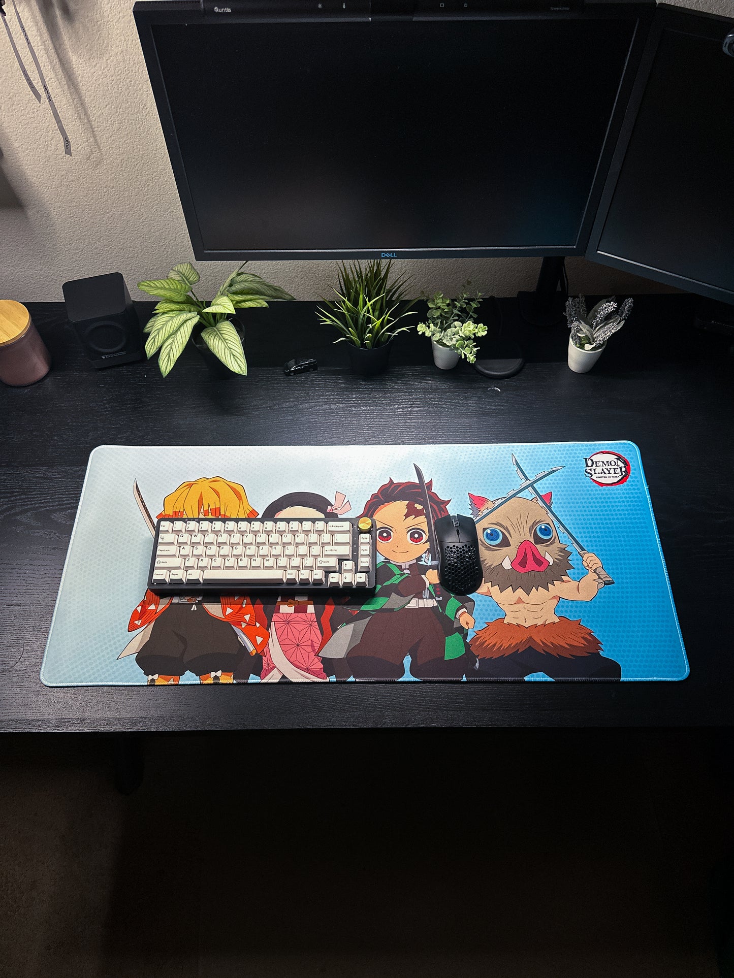 Demon Slayer Deskmat - Tanjiro, Nezuko, Zenitsu, Inosuke Chibi/Cute Mousepad 90x40cm