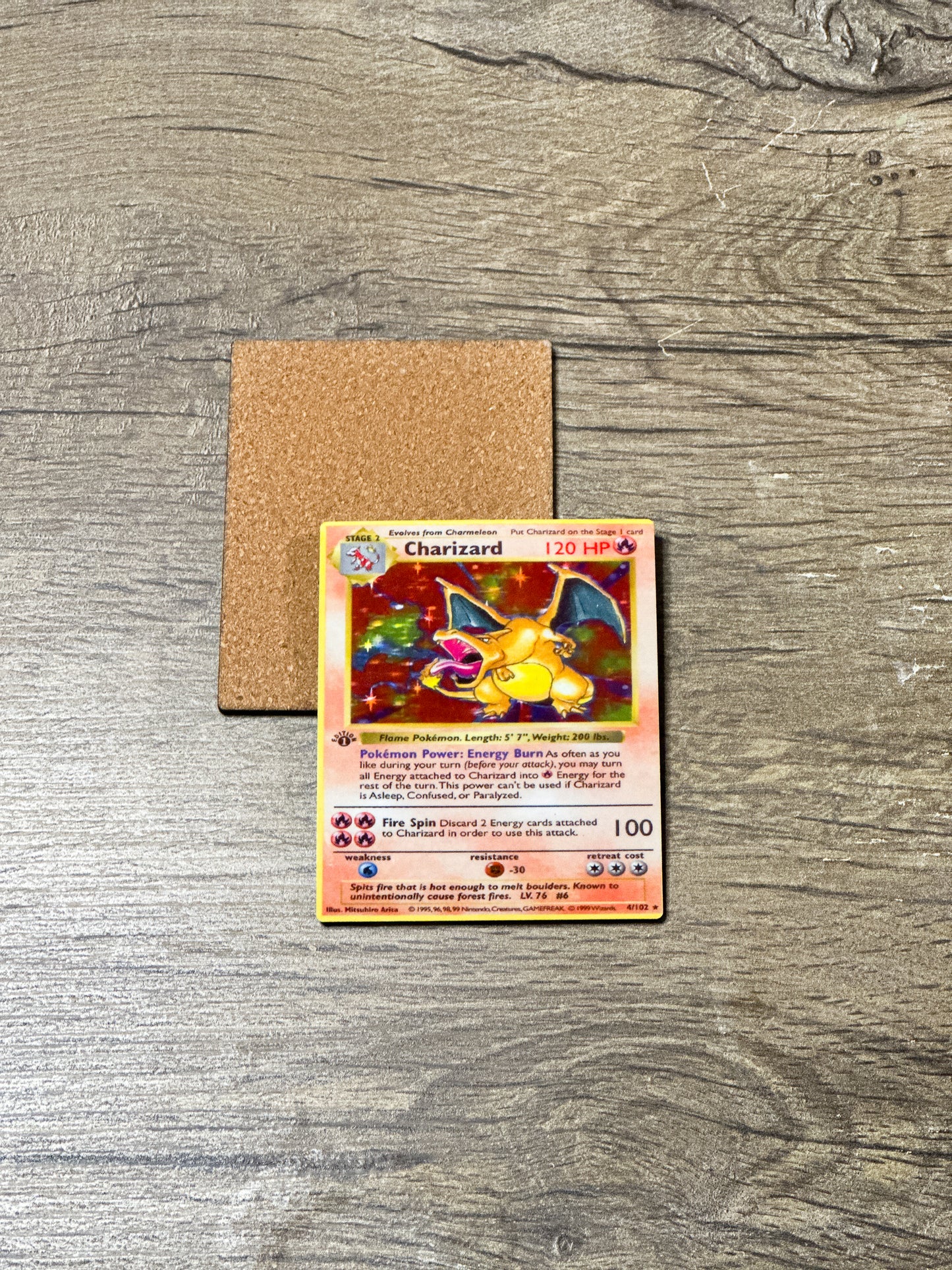 Pokemon Trading Card Game Coasters | 4 Pack Set | Charizard, Pikachu, Blastoise, Mew