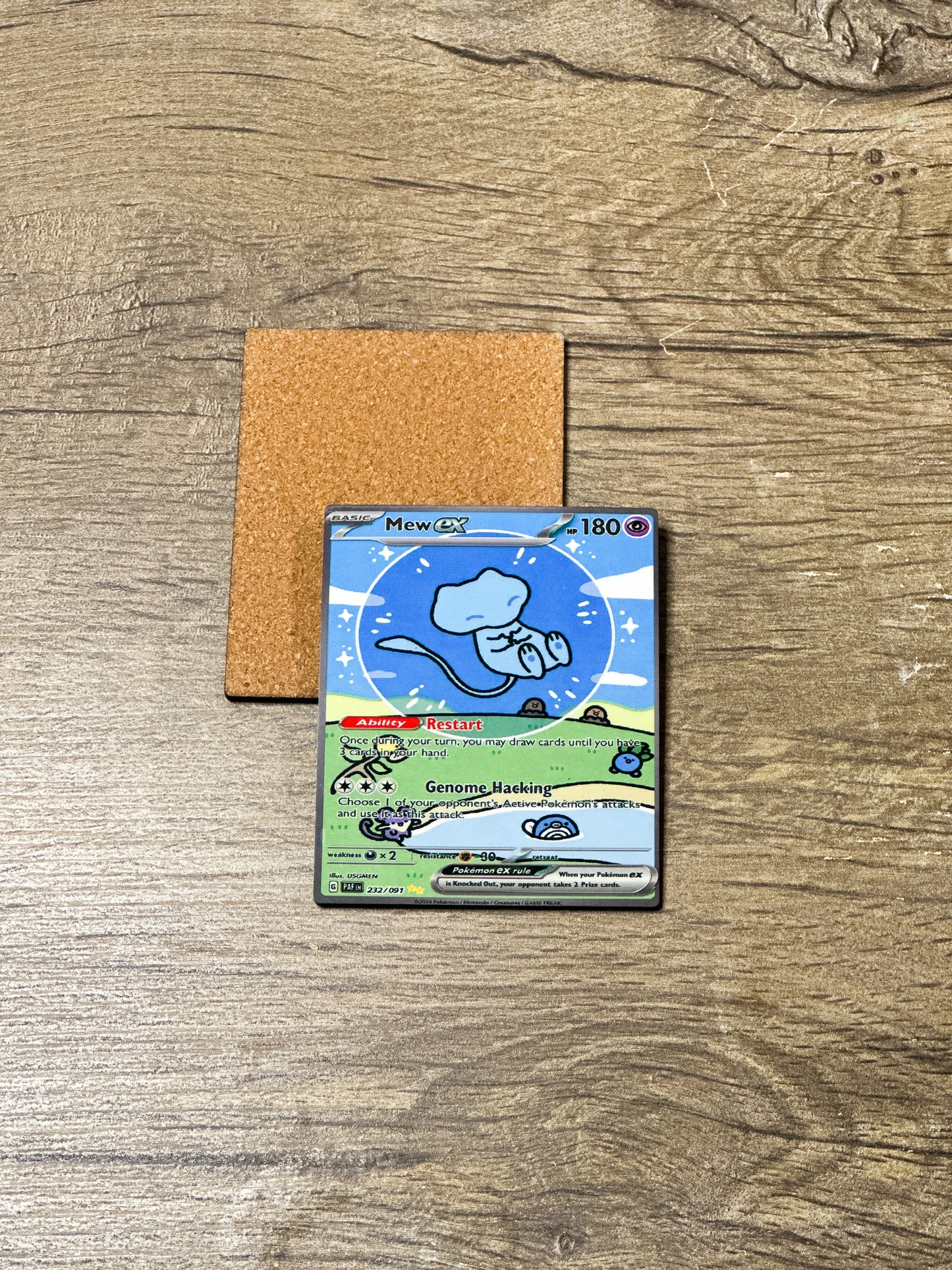 Pokemon Trading Card Game Coasters | 4 Pack Set | Charizard, Pikachu, Blastoise, Mew
