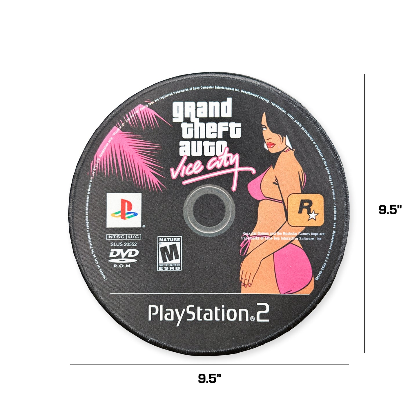 Grand Theft Auto Vice City Playstation 2 CD Game Mousepad | 9.5" x 9.5"