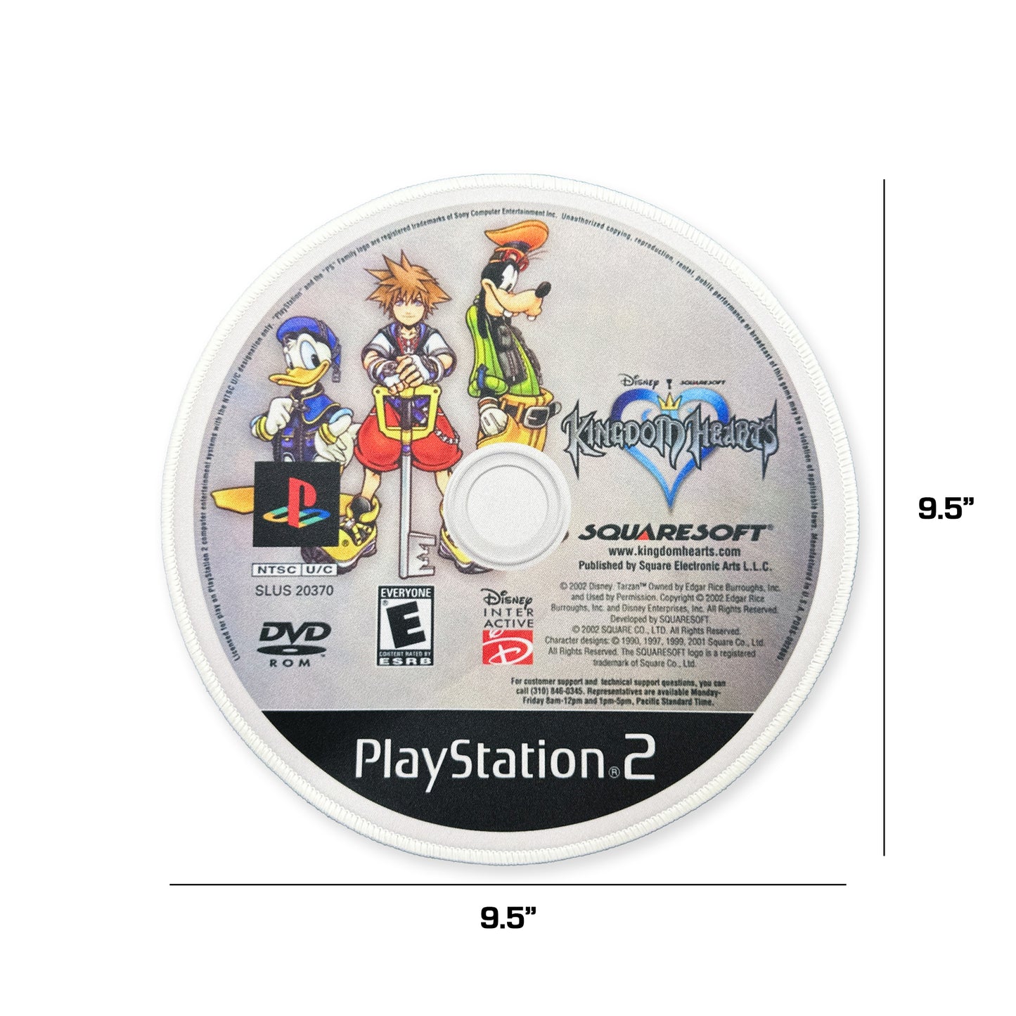 Kingdom Hearts CD Game Mousepad 9.5 x 9.5in