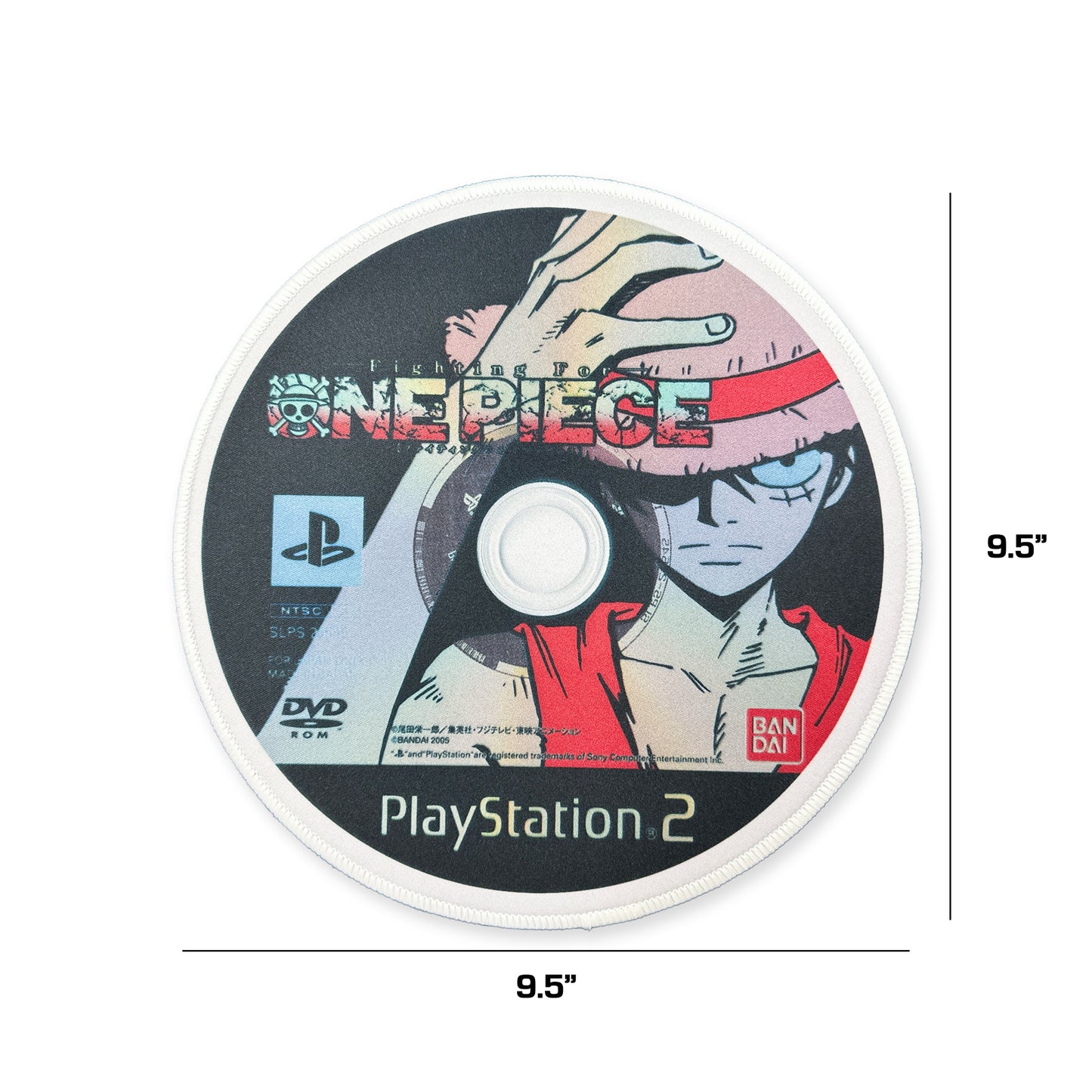 One Piece Luffy Playstation 2 CD Game Mousepad 9.5 x 9.5in