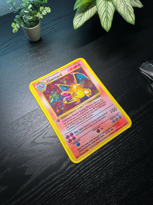 Charizard Pokemon Inspired TCG Mousepad 10 x 7.5in - Gamer Desk Decor