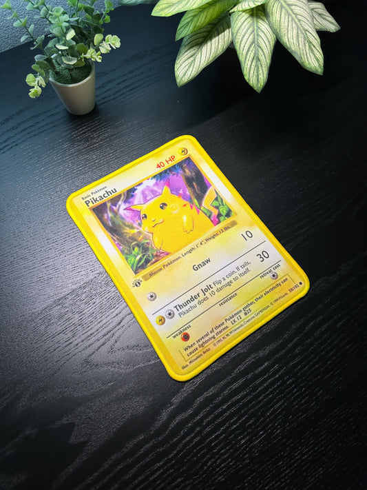 Pikachu Base Set Pokemon TCG Mousepad 10 x 7.5in - Gamer Desk Decor