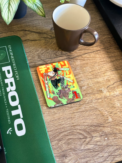 Anime Coaster Set, Wooden Coasters with Gloss Finish.