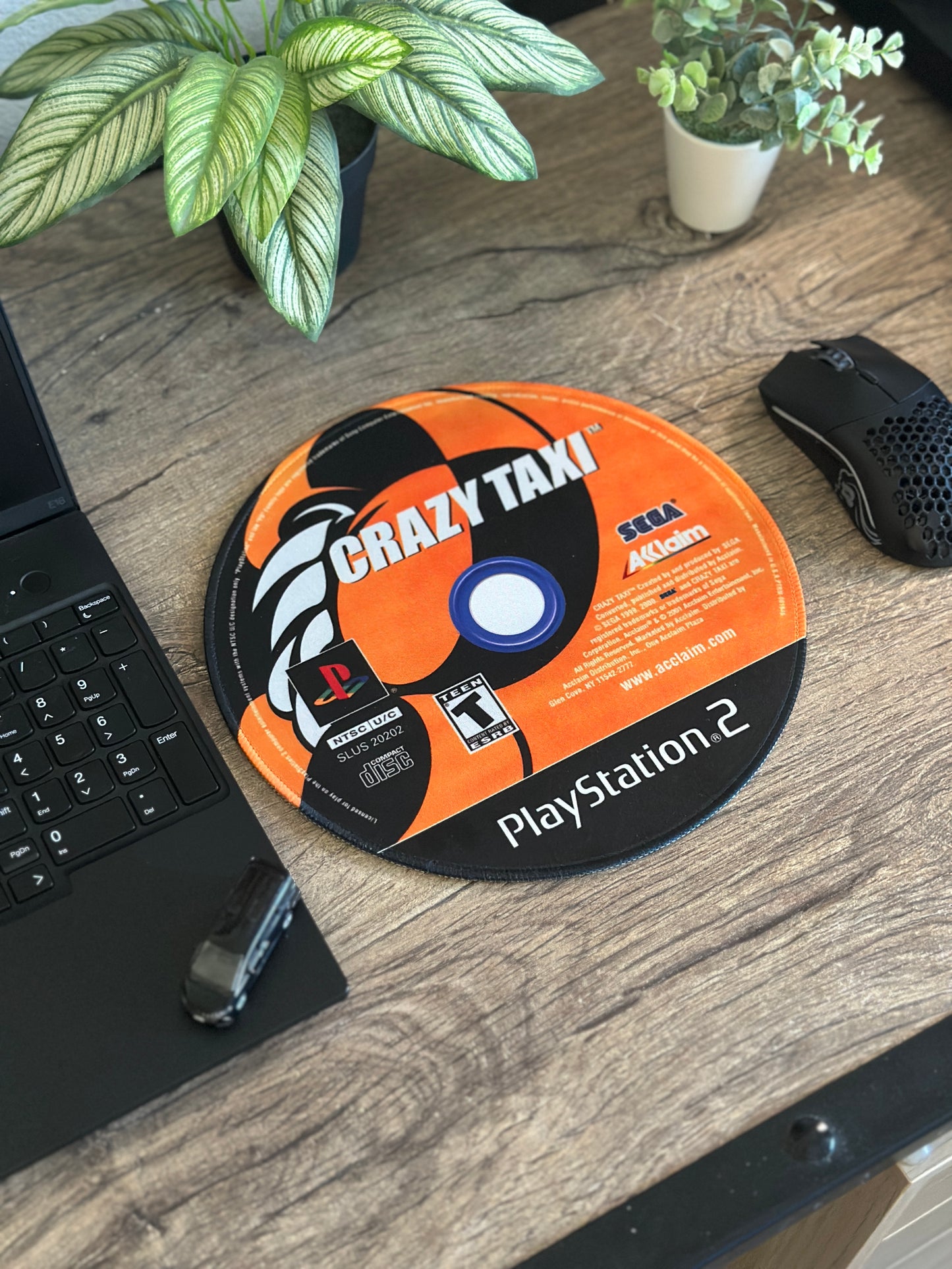 Crazy Taxi PS2 CD Game Mousepad 9.5 x 9.5in - Gamer Desk Decor