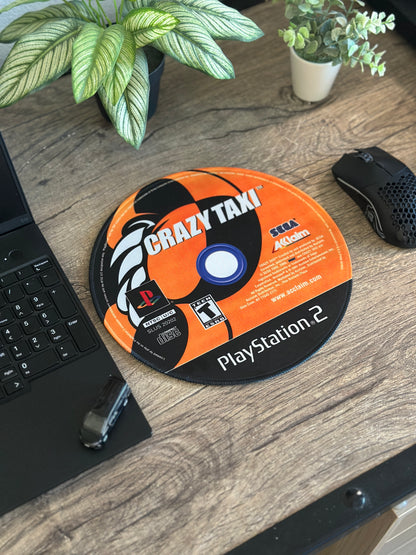 Crazy Taxi PS2 CD Game Mousepad 9.5 x 9.5in - Gamer Desk Decor