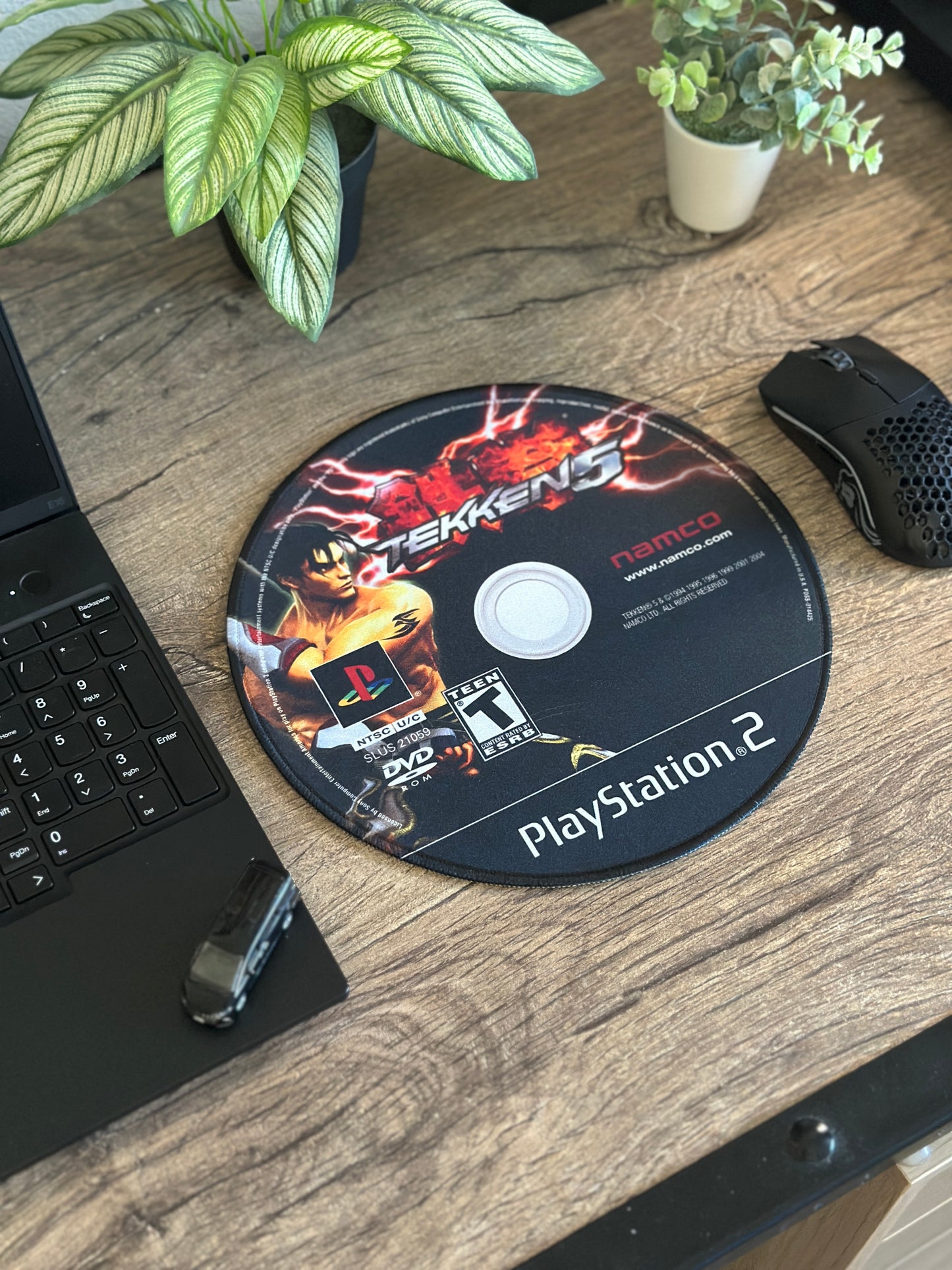 Tekken 5 PS2 CD Game Mousepad 9.5 x 9.5in - Gamer Desk Decor