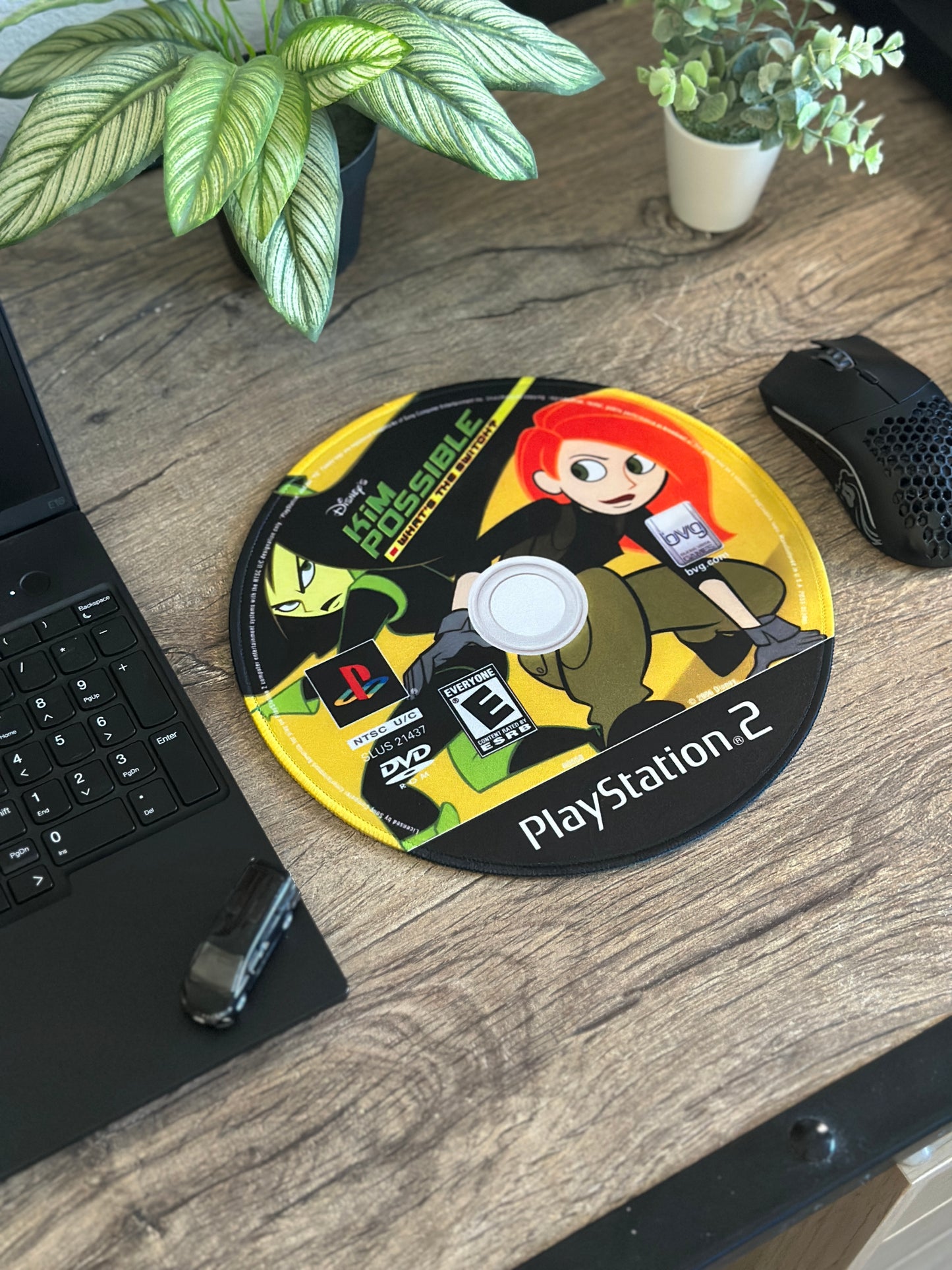 Kim Possible PS2 CD Game Mousepad 9.5 x 9.5in - Gamer Desk Decor