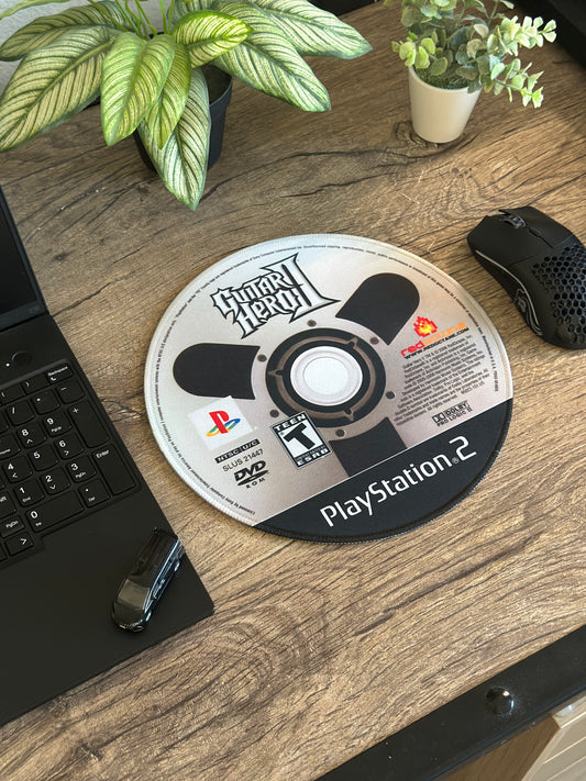 Guitar Hero II PS2 CD Game Mousepad 9.5 x 9.5in - Gamer Desk Decor