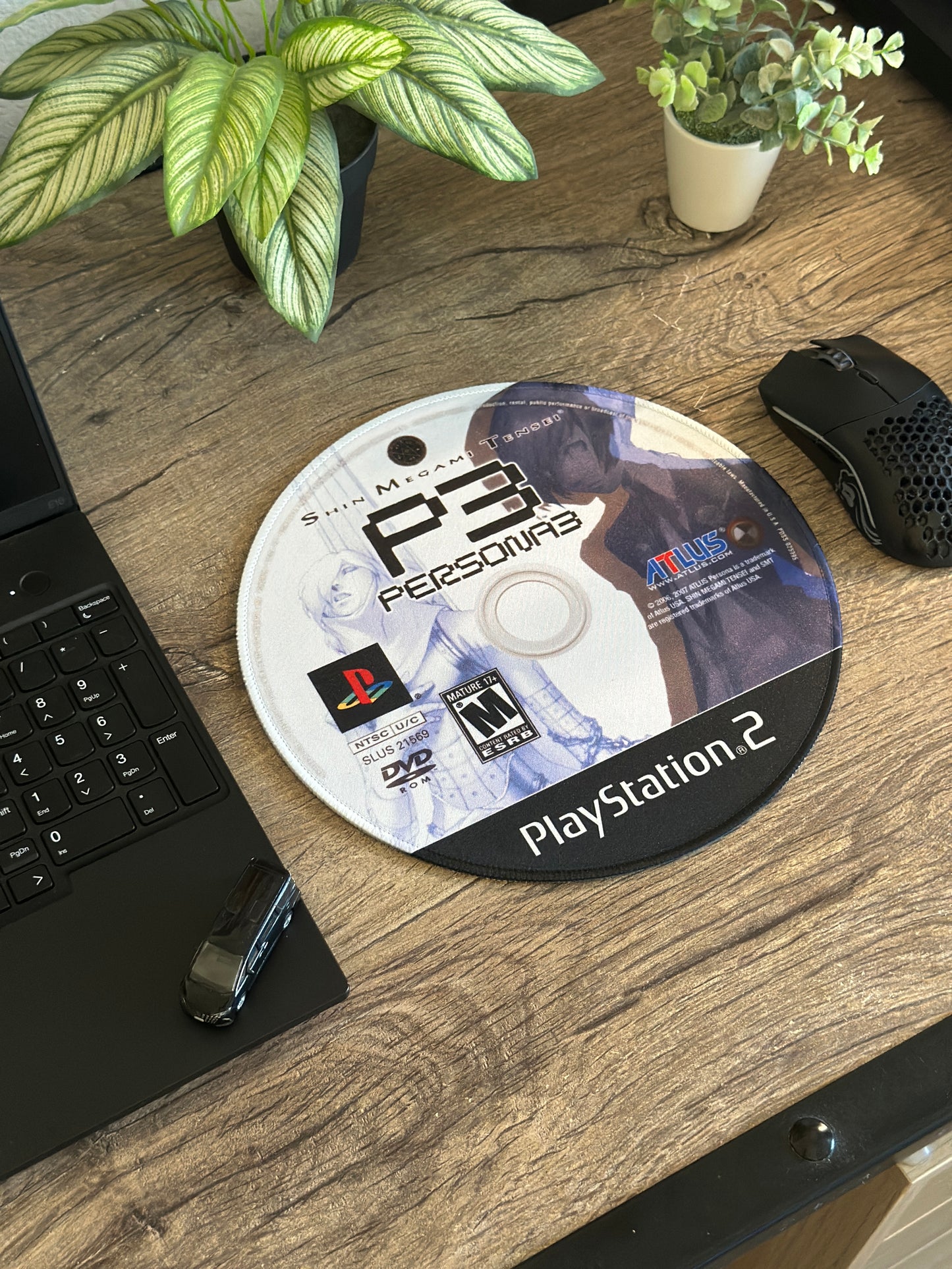 Persona 3 PS2 CD Game Mousepad 9.5 x 9.5in - Gamer Desk Decor
