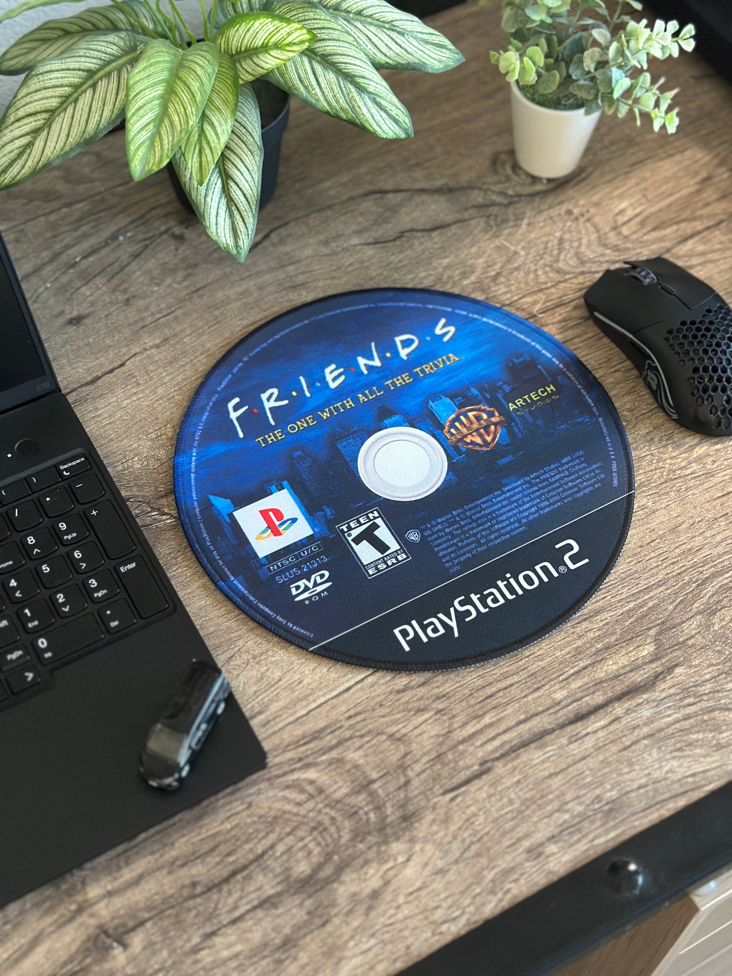 FRIENDS PS2 CD Game Mousepad 9.5 x 9.5in - Gamer Desk Decor
