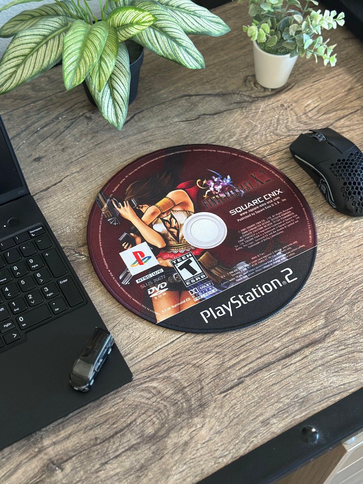 Final Fantasy X-2 PS2 CD Game Mousepad 9.5 x 9.5in - Gamer Desk Decor
