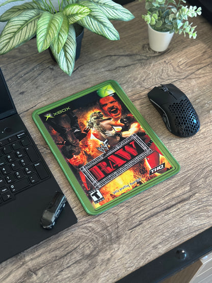 WWE RAW XBOX Game Cover Mousepad 10 x 7.5in - Gamer Desk Decor