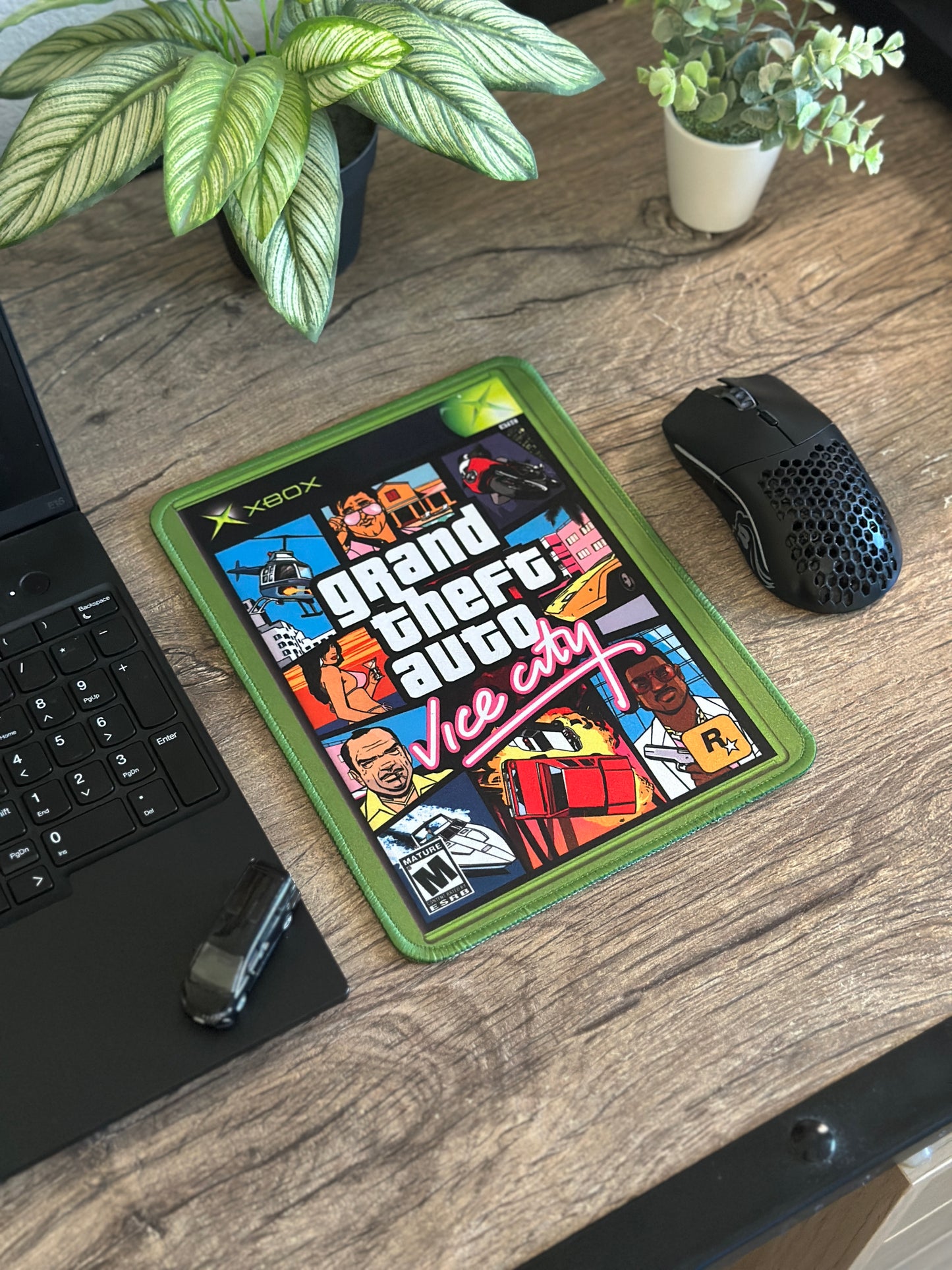 GTA Vice City XBOX Game Cover Mousepad 10 x 7.5in - Gamer Desk Decor