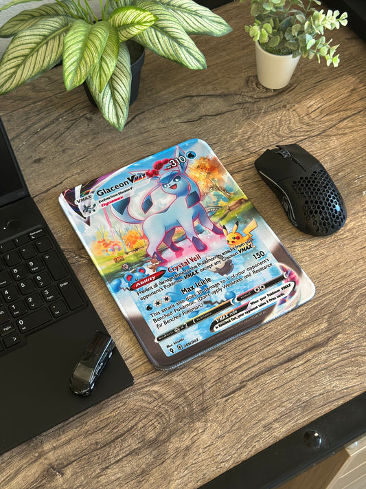Glaceon VMAX Pokemon TCG Full Art Mousepad 10 x 7.5in - Gamer Desk Decor