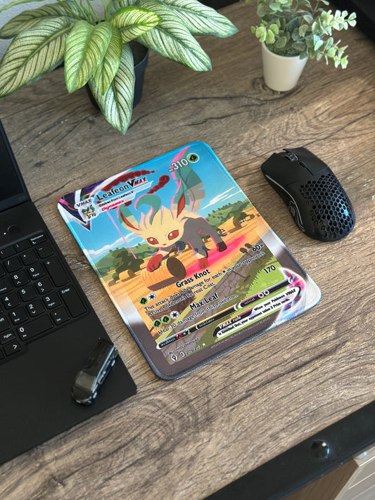 Leafeon VMAX Pokemon TCG Full Art Mousepad 10 x 7.5in - Gamer Desk Decor