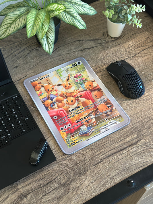 Eevee Promo Pokemon TCG Full Art Mousepad 10 x 7.5in - Gamer Desk Decor