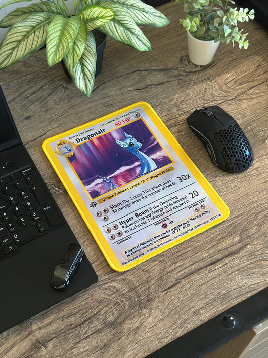 Dragonair Base Set Pokemon TCG Mousepad 10 x 7.5in - Gamer Desk Decor