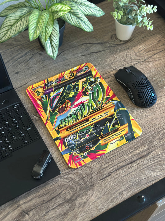 Mega Rayquaza EX Pokemon TCG Full Art Mousepad 10 x 7.5in - Gamer Desk Decor