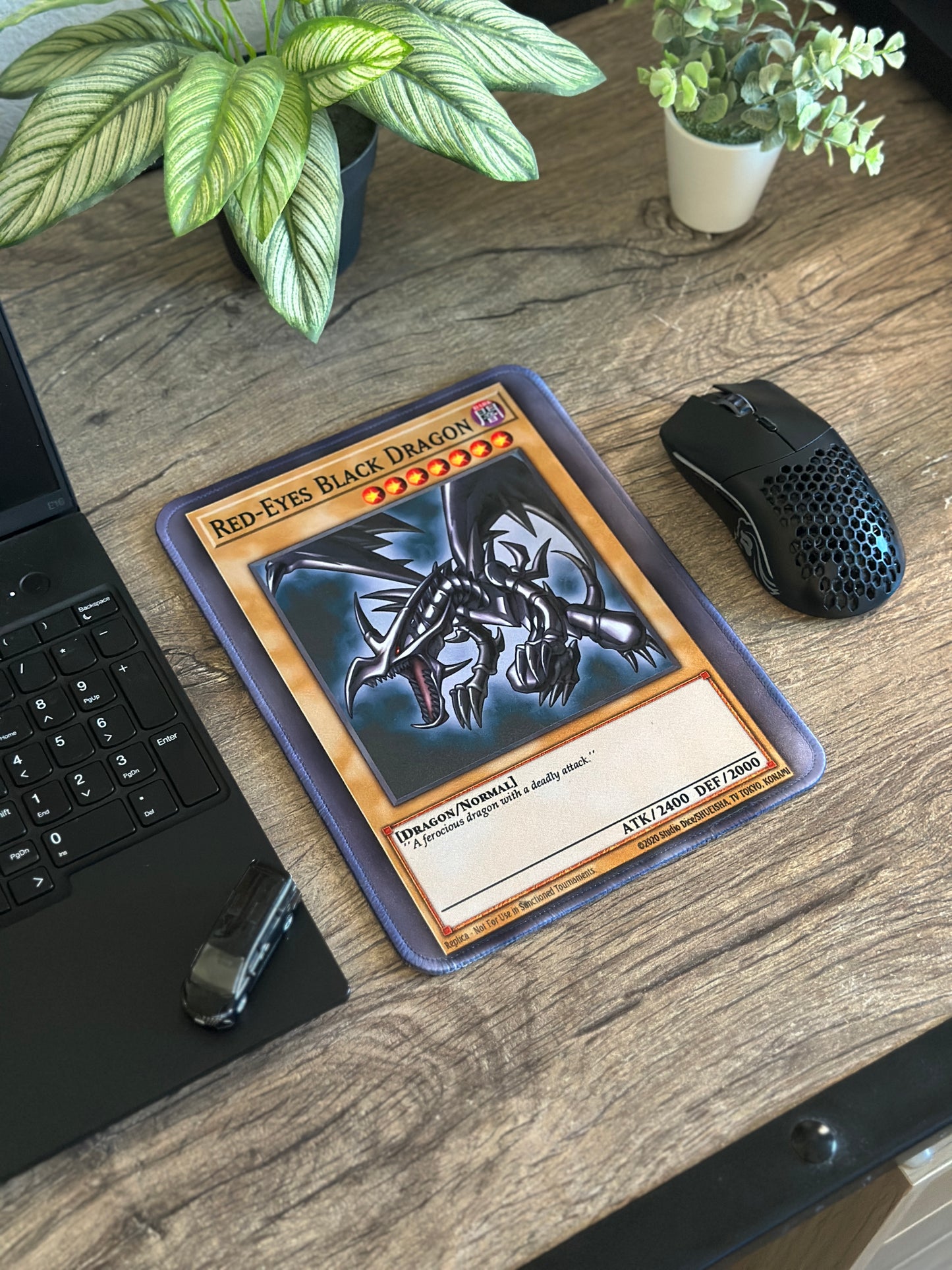 Red Eyes Black Dragon Yugioh TCG Mousepad 10 x 7.5in - Gamer Desk Decor