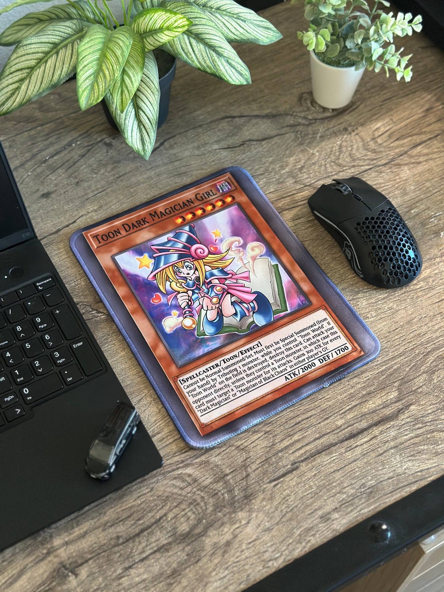 Toon Dark Magician Girl Yugioh TCG Mousepad 10 x 7.5in - Gamer Desk Decor