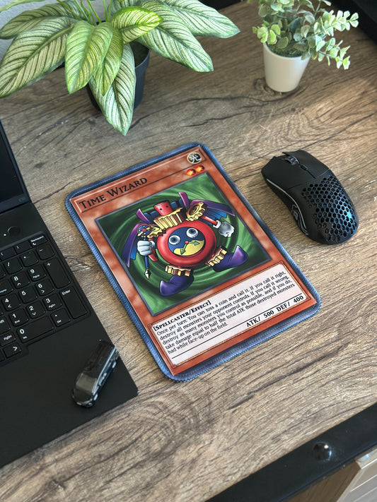 Time Wizard Yugioh TCG Mousepad 10 x 7.5in - Gamer Desk Decor