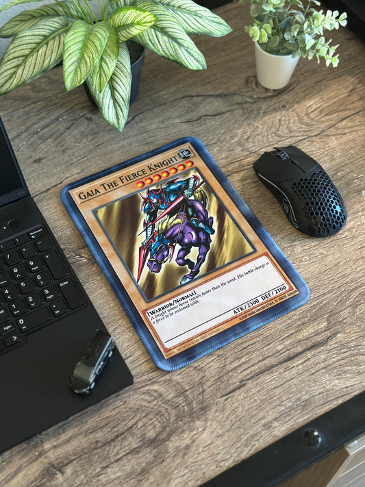 Gaia the Fierce Knight Yugioh TCG Mousepad 10 x 7.5in - Gamer Desk Decor
