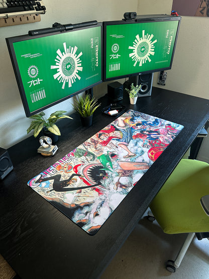 OP Shark Deskmat | 90x40cm | Anime Inspired, Gamer Desk Decor