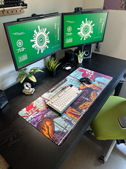 Evangelion Hangar Deskmat | 90x40cm | Anime Inspired, Gamer Desk Decor