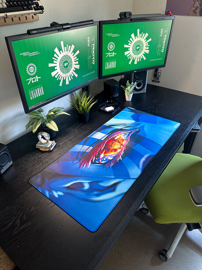 Akaza Eyes Deskmat | 90x40cm | Anime Inspired, Gamer Desk Decor