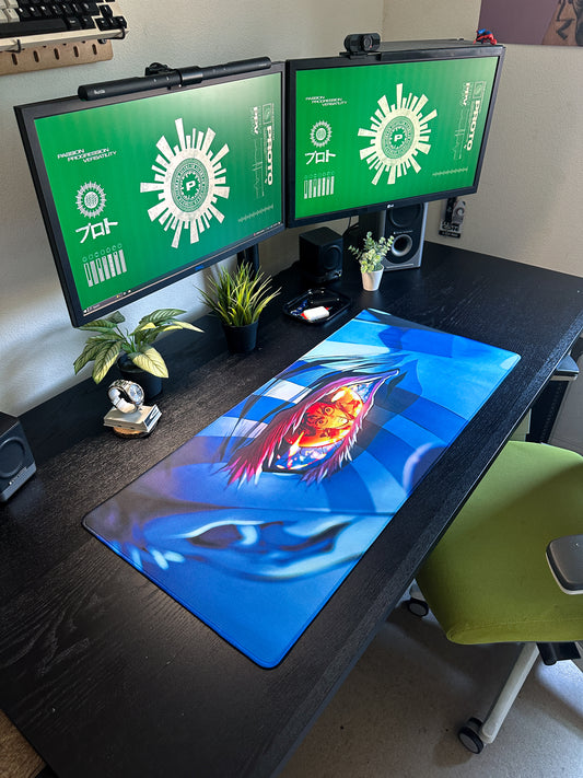 Akaza Eyes Deskmat | 90x40cm | Anime Inspired, Gamer Desk Decor