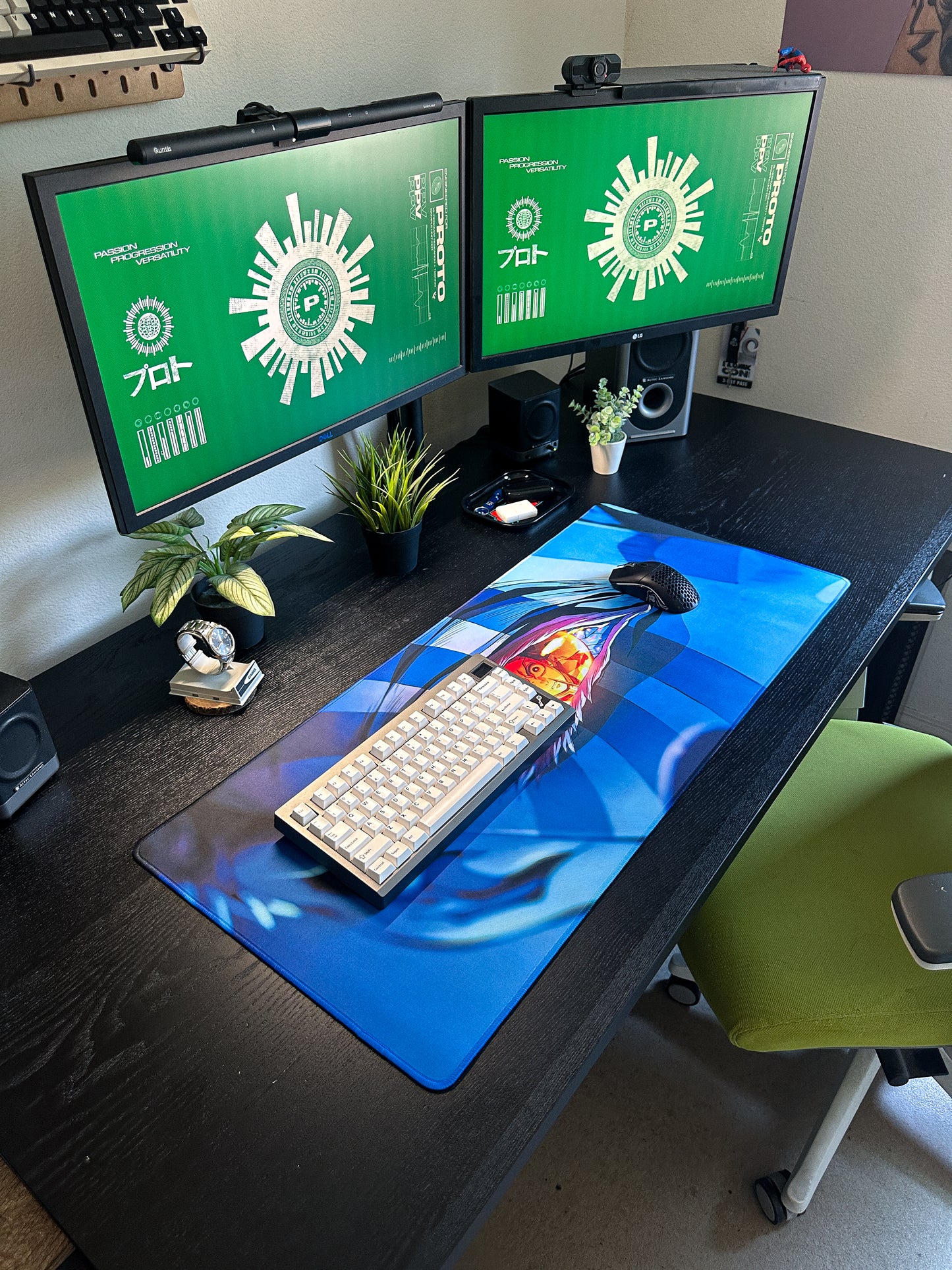 Akaza Eyes Deskmat | 90x40cm | Anime Inspired, Gamer Desk Decor