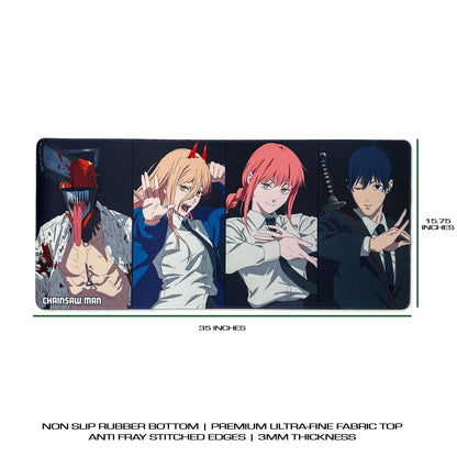 Chainsaw Man Deskmat - Denji, Power, Makima, Aki Mousepad 90x40cm