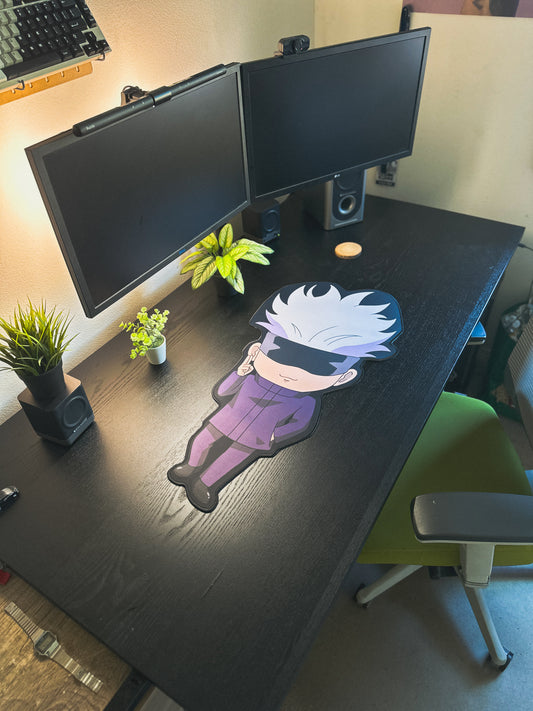 Gojo Chibi Deskmat | 90x40cm, Die Cut | Anime Inspired