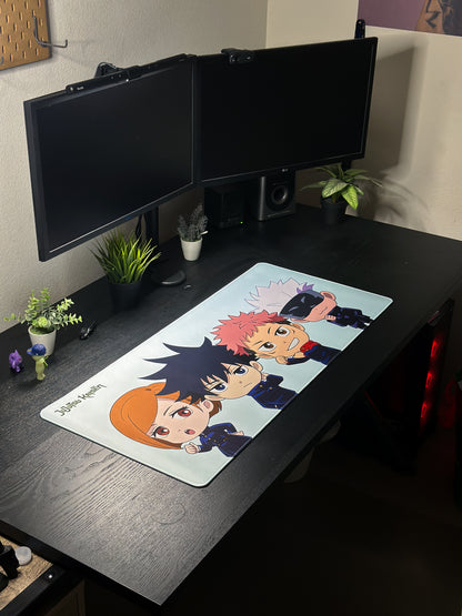 Jujutsu Kaisen Chibi Deskmat - Yuji, Gojo, Nobara, Megumi Mousepad 90x40m