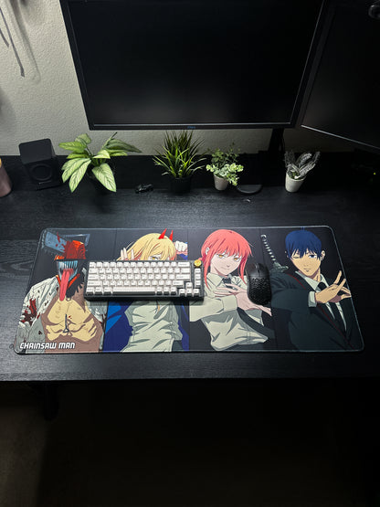 Chainsaw Man Deskmat - Denji, Power, Makima, Aki Mousepad 90x40cm
