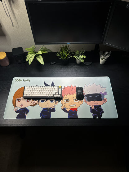 Jujutsu Kaisen Chibi Deskmat - Yuji, Gojo, Nobara, Megumi Mousepad 90x40m