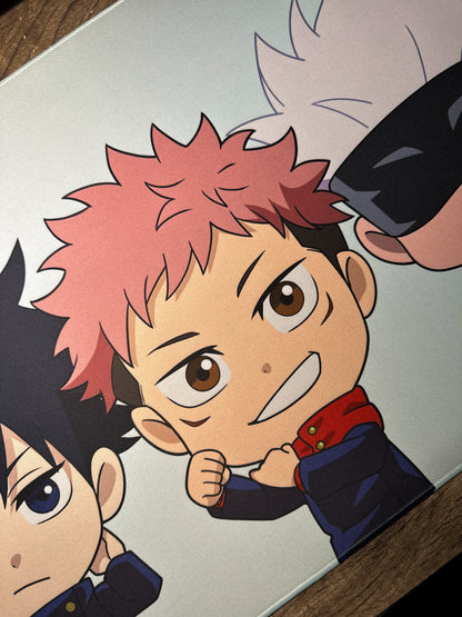 Jujutsu Kaisen Chibi Deskmat - Yuji, Gojo, Nobara, Megumi Mousepad 90x40m