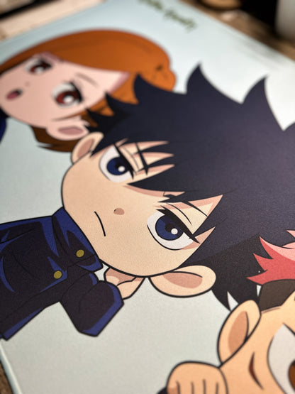 Jujutsu Kaisen Chibi Deskmat - Yuji, Gojo, Nobara, Megumi Mousepad 90x40m