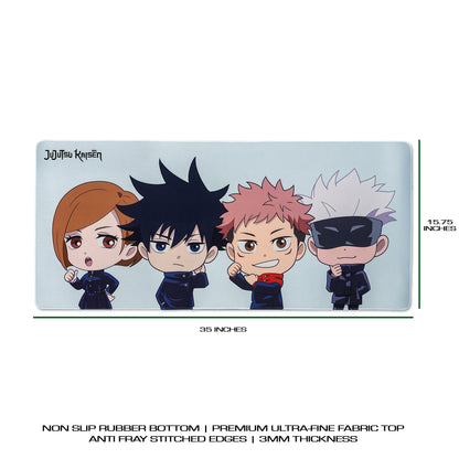 Jujutsu Kaisen Chibi Deskmat - Yuji, Gojo, Nobara, Megumi Mousepad 90x40m