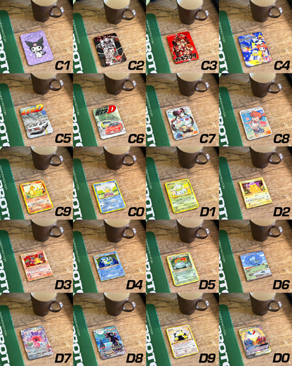 Anime Coaster Set, Wooden Coasters with Gloss Finish.