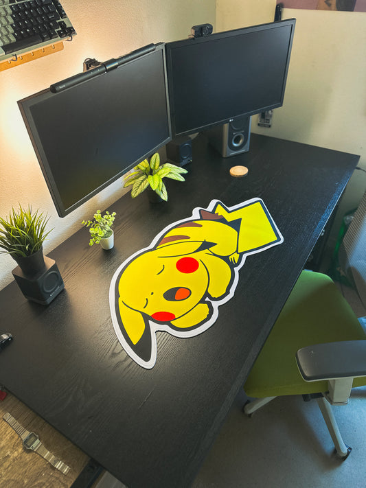 Pikachu Sleeping Deskmat | 90x40cm, Die Cut | Anime Inspired