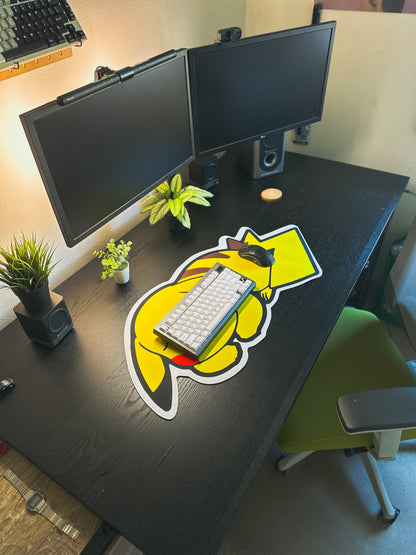 Pikachu Sleeping Deskmat | 90x40cm, Die Cut | Anime Inspired