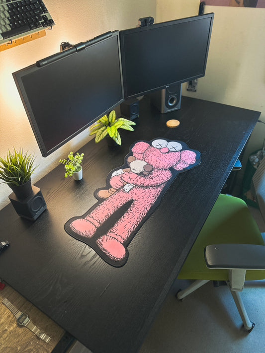 Kaws Pink Companion Deskmat | 90x40cm, Die Cut | Streetwear Inspired