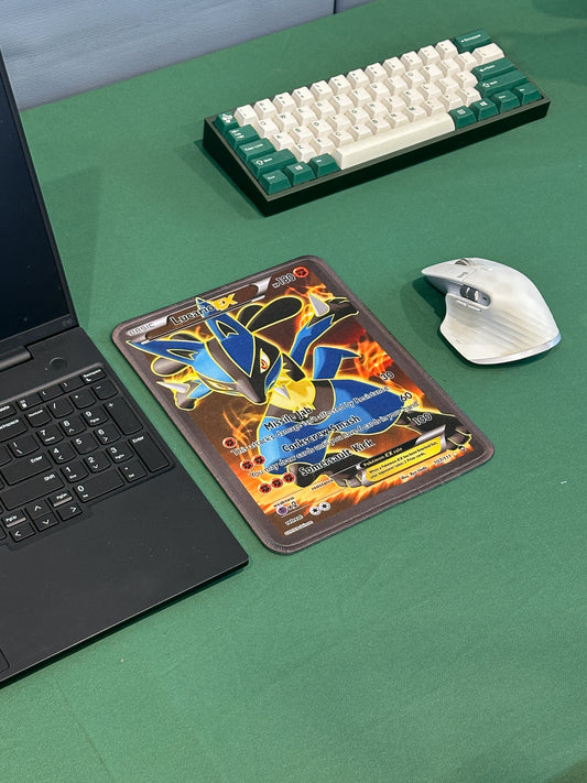 Lucario EX Pokemon TCG Full Art Mousepad 10 x 7.5in - Gamer Desk Decor