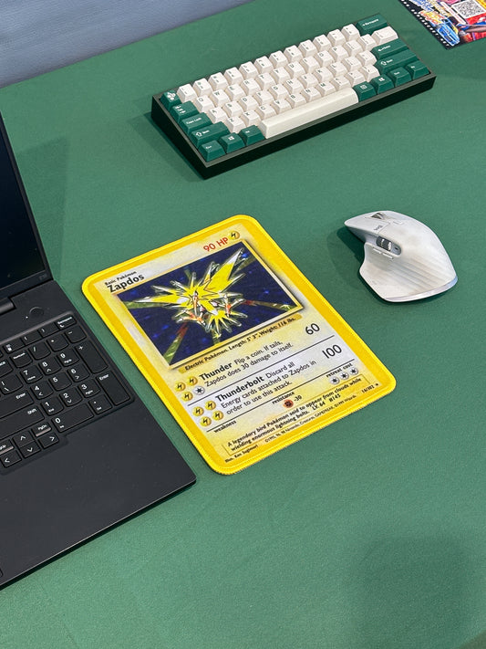 Zapdos Base Set Pokemon TCG Mousepad 10 x 7.5in - Gamer Desk Decor