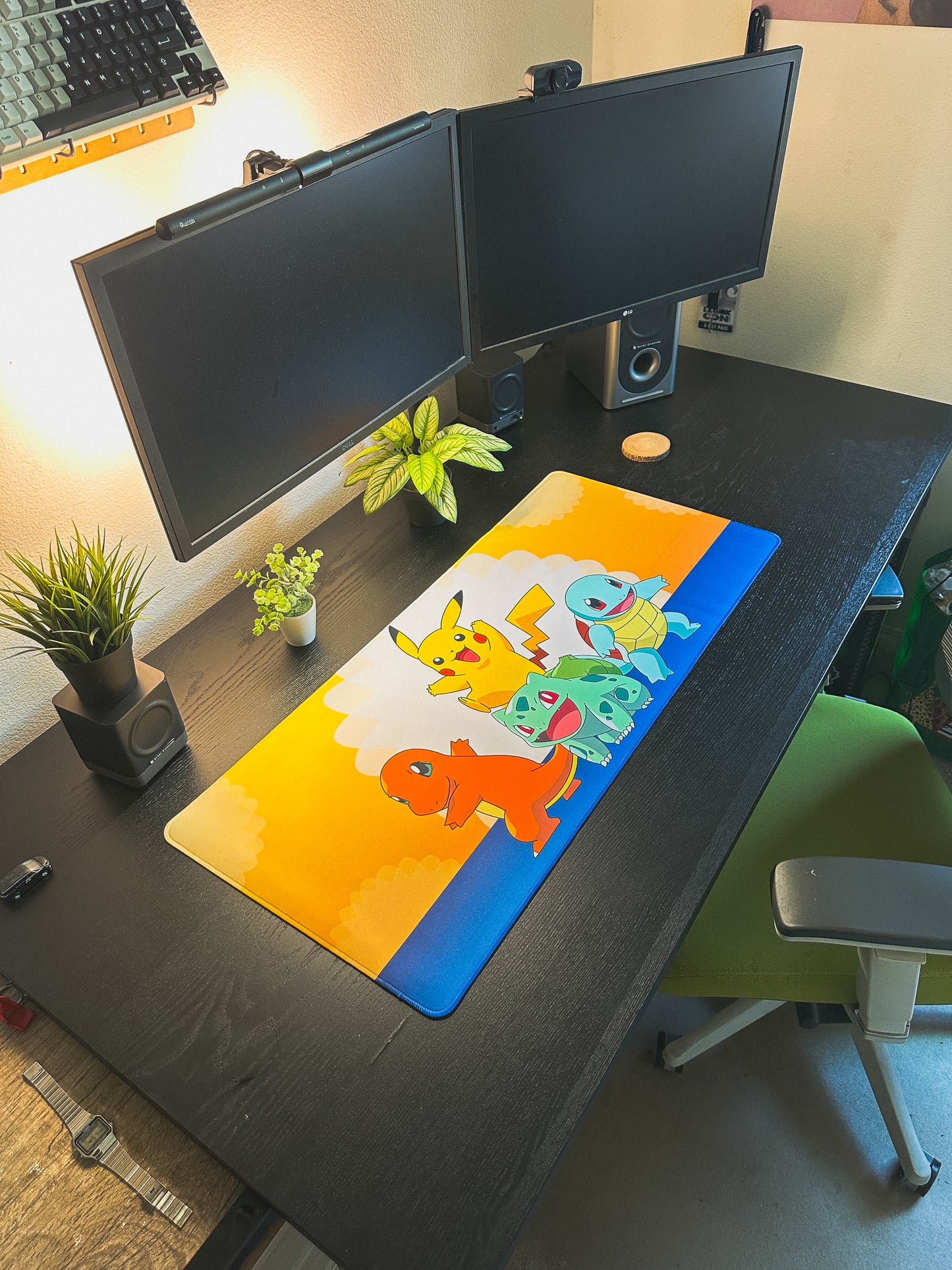 Pokemon Kanto Starters Deskmat | 90x40cm | Anime Inspired