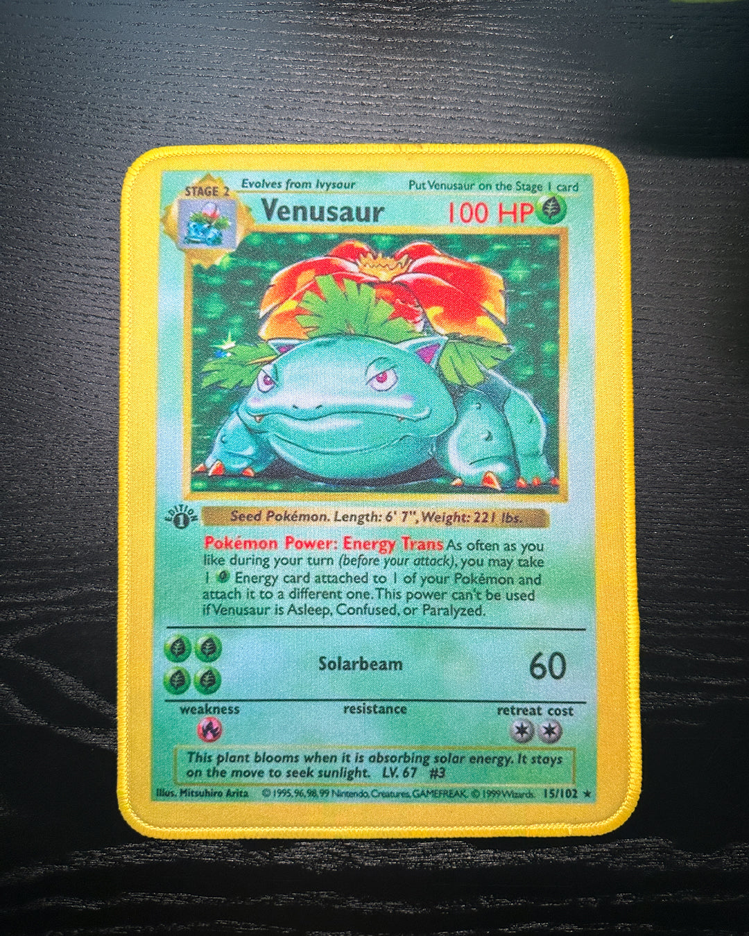 Pokemon Mousepad - Venusaur Base Set TCG 10 x 7.5in
